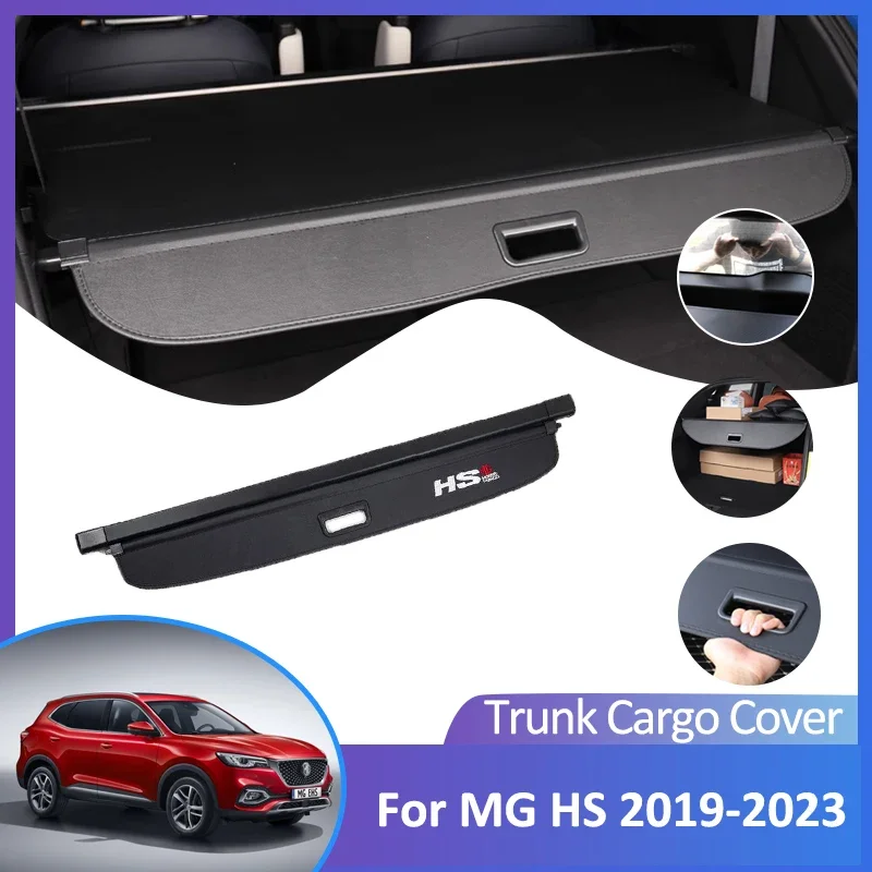 Auto Trunk Cargo Cover for MG HS EHS 2023 2022 2021 2020 2019 AS23 Car Accessories Rear Boot Curtain Tray Retractable Anti-peep