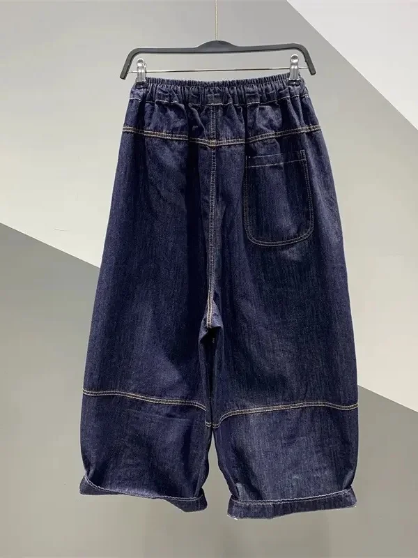 

Новые осенние мужские джинсы большого размера в стиле ретро, свободные, прямые, широкие штанины, повседневные брюки для отдыха