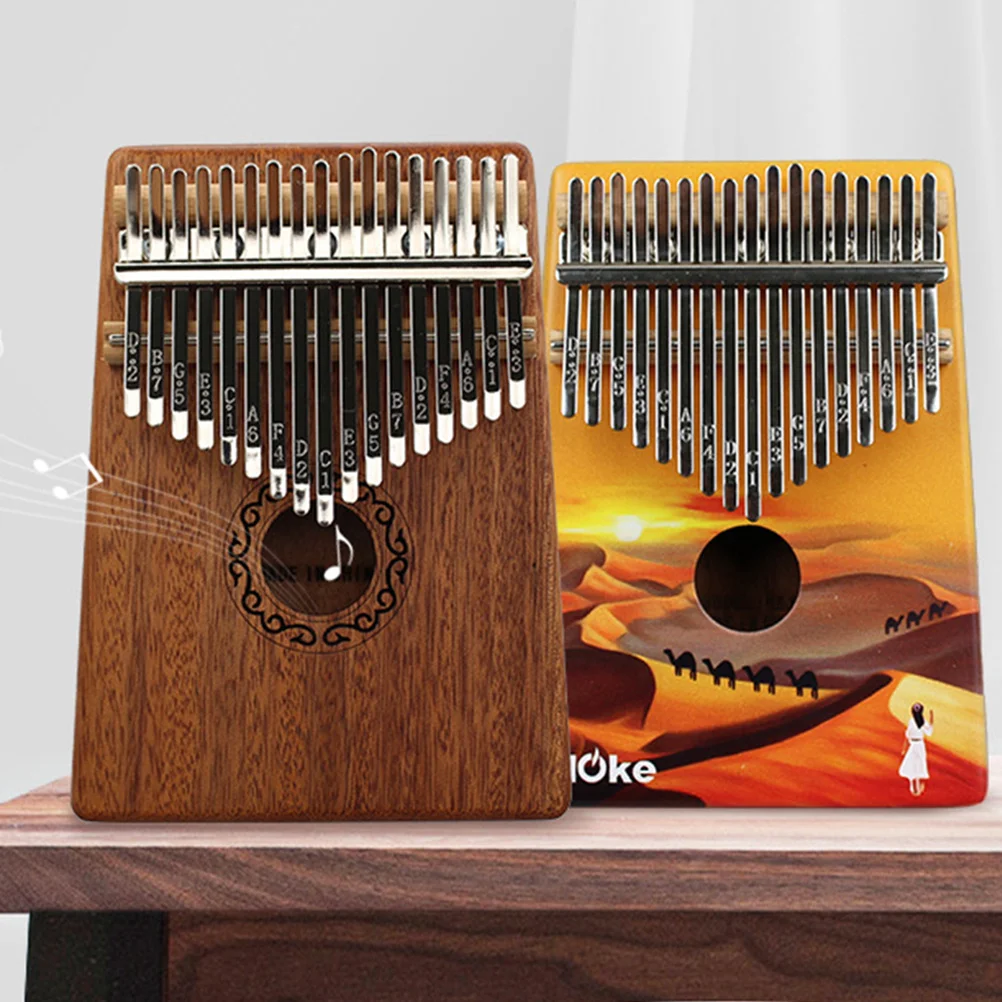

1Pcs Wood Thumb Piano Kalimba 17 Keys Curve Design Finger Coordination Musical Instrument Kalimba Thumb Piano