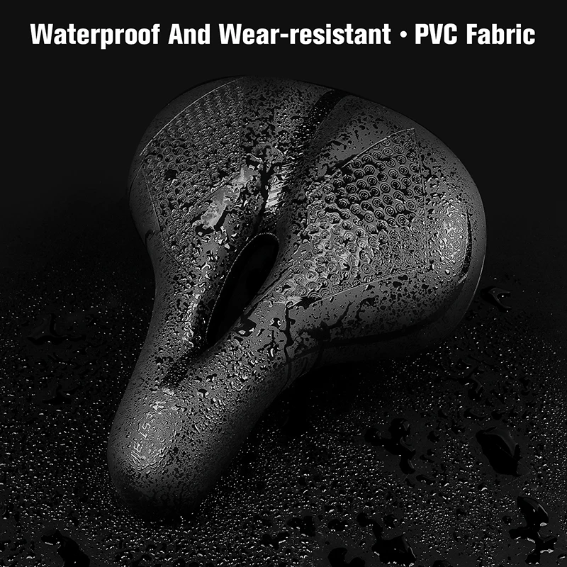 WEST BIKING Thick Wide Bicycle Saddle Comfortable Soft MTB Road Bike Cushion Shockproof Cycling Seat With Safe Warning Taillight image 5