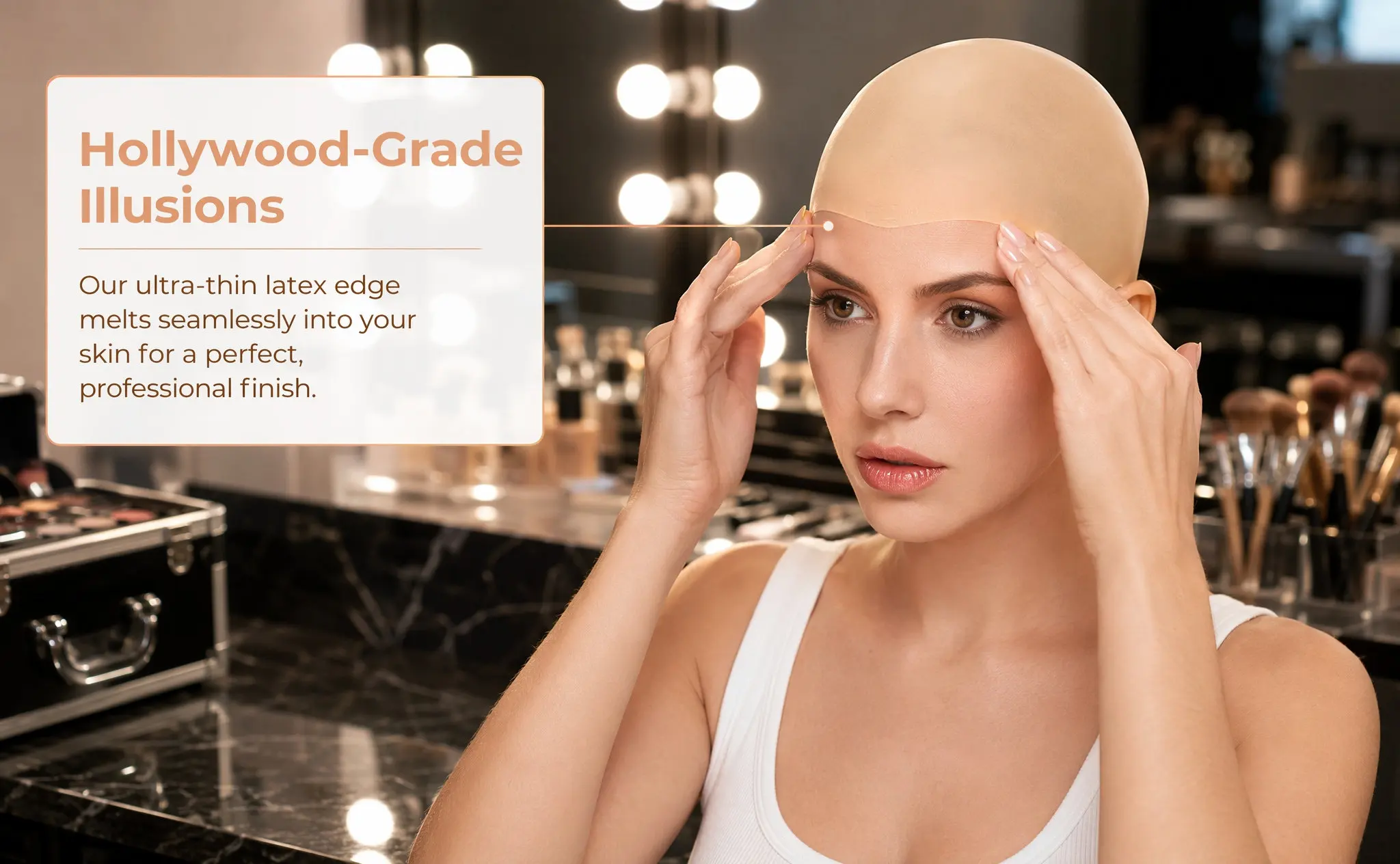 Latex Bald Cap Realistic Lightweight Suitable for Halloween Cosplay Performance Party Makeup Bald Cap Costume Accessory