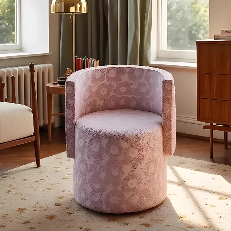 Stołek do toaletki w stylu średniowiecznym, krzesło do makijażu do sypialni, pojedyncze krzesło, retro lekki luksus, ekskluzywne relaksacyjne