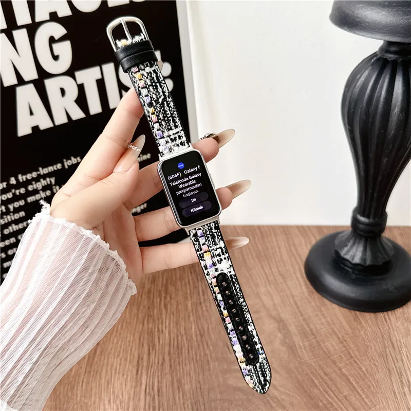 Luxury Fashion Woven Watch Band for Samsung Galaxy Fit3 smart replacement wristband strap Fit3 loop watchband