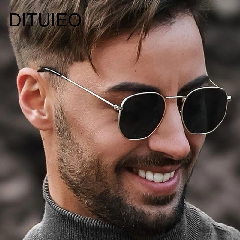 Classic Square Sunglasses Men Brand Designer Vintage Sun Glasses Male Metal Frame Outdoor Shades Driving Oculos De Sol