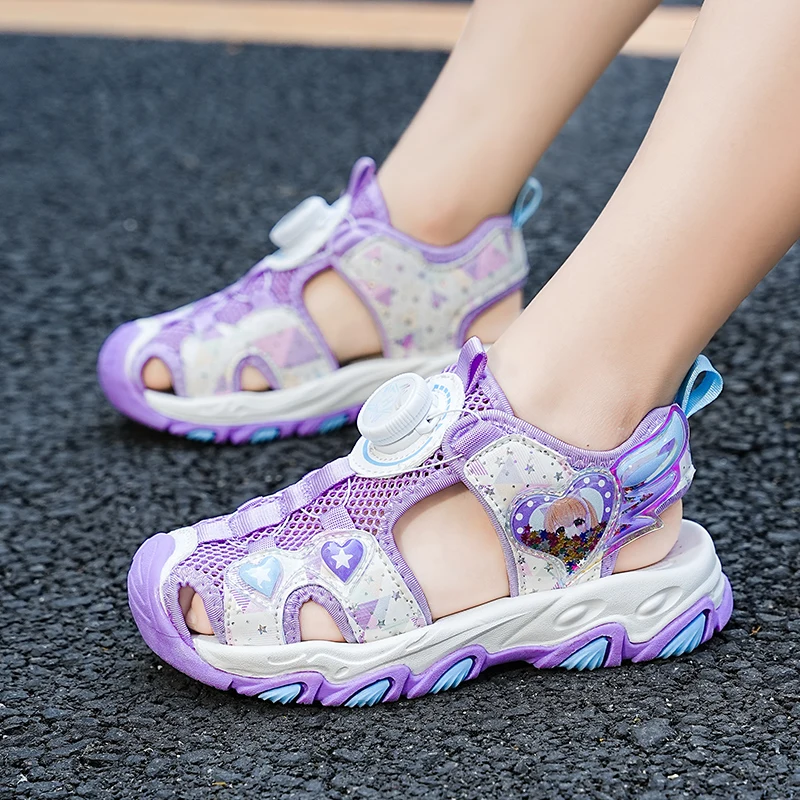 Hot Sale Summer Children Sandals Girls Shoes Sports Shoes Hollow Kids Fashion Sneakers Non-Slip Lightweight Candy Color Sandals