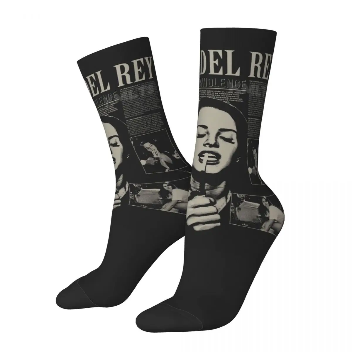 Lana Del Rey cosy Unisex Socks,Hiking Happy 3D printing Socks,Street Style Crazy Sock