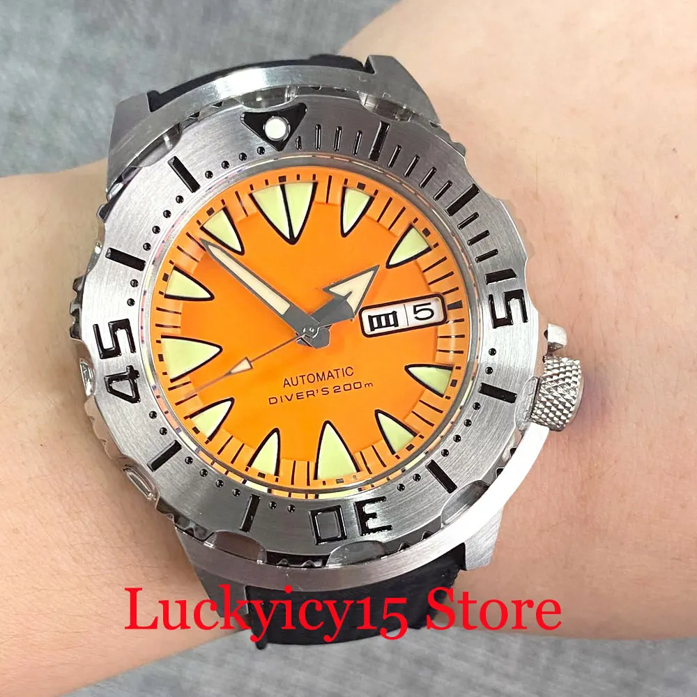 Monster Tandorio-Reloj de buceo impermeable para hombre, cronógrafo de 42MM, esfera Azul, Naranja, amarilla, Lume Auto, Japón, NH36A, cristal de zafiro AR, 20bar