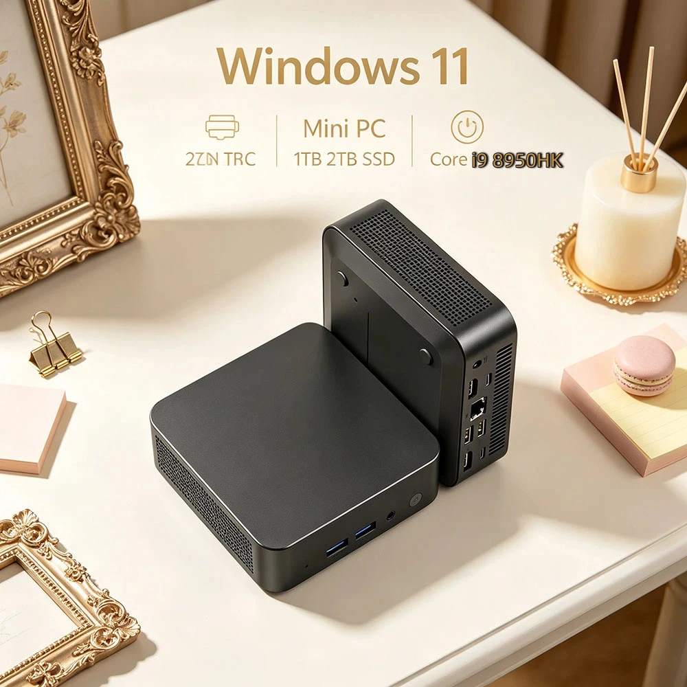 Core i9 8950HK Mini PC Windows 11 Pro 32GB RAM 1TB/2TB SSD WiFi6 BT5.2 4K HD Study Gaming Office Computer 3 Years Warranty