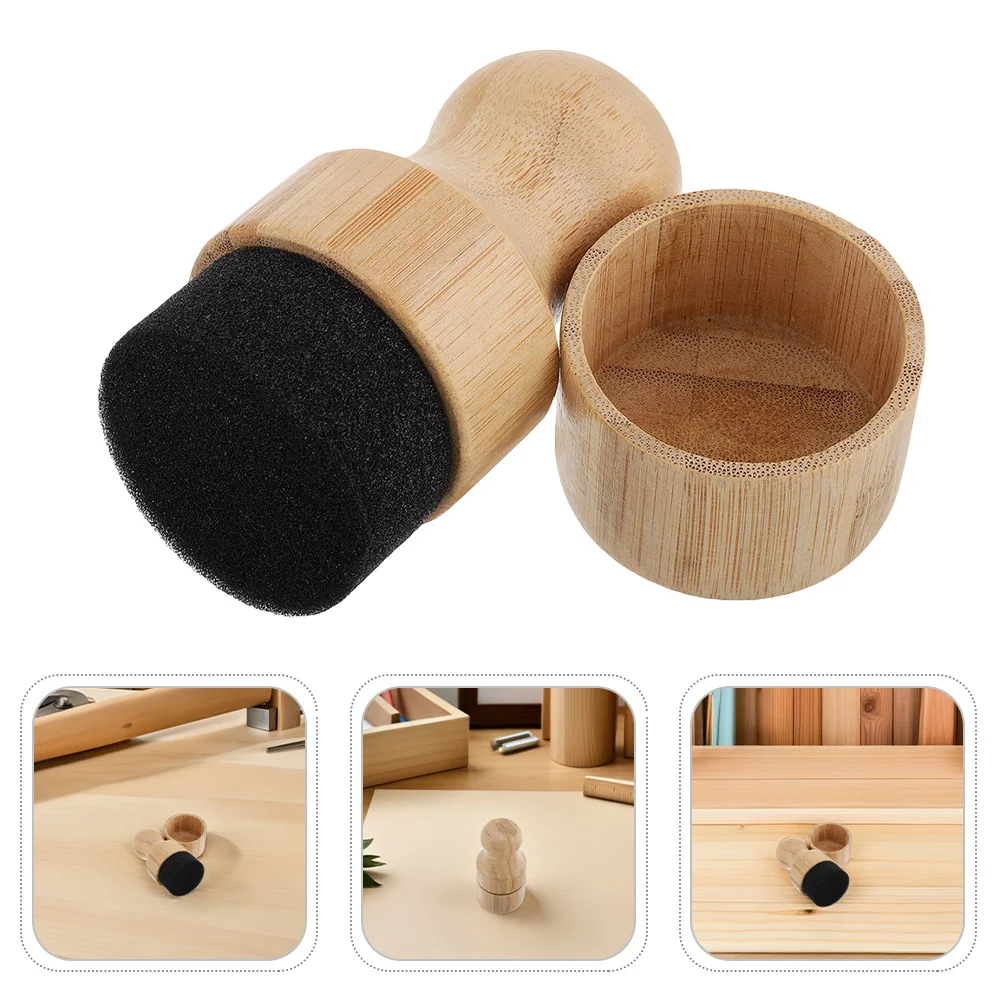 

2Sets Wax Applicator for Wood Surfaces Bamboo Handle Oil Brush Sponge Tip for Cutting Board Countertop Butcher Block Utensil