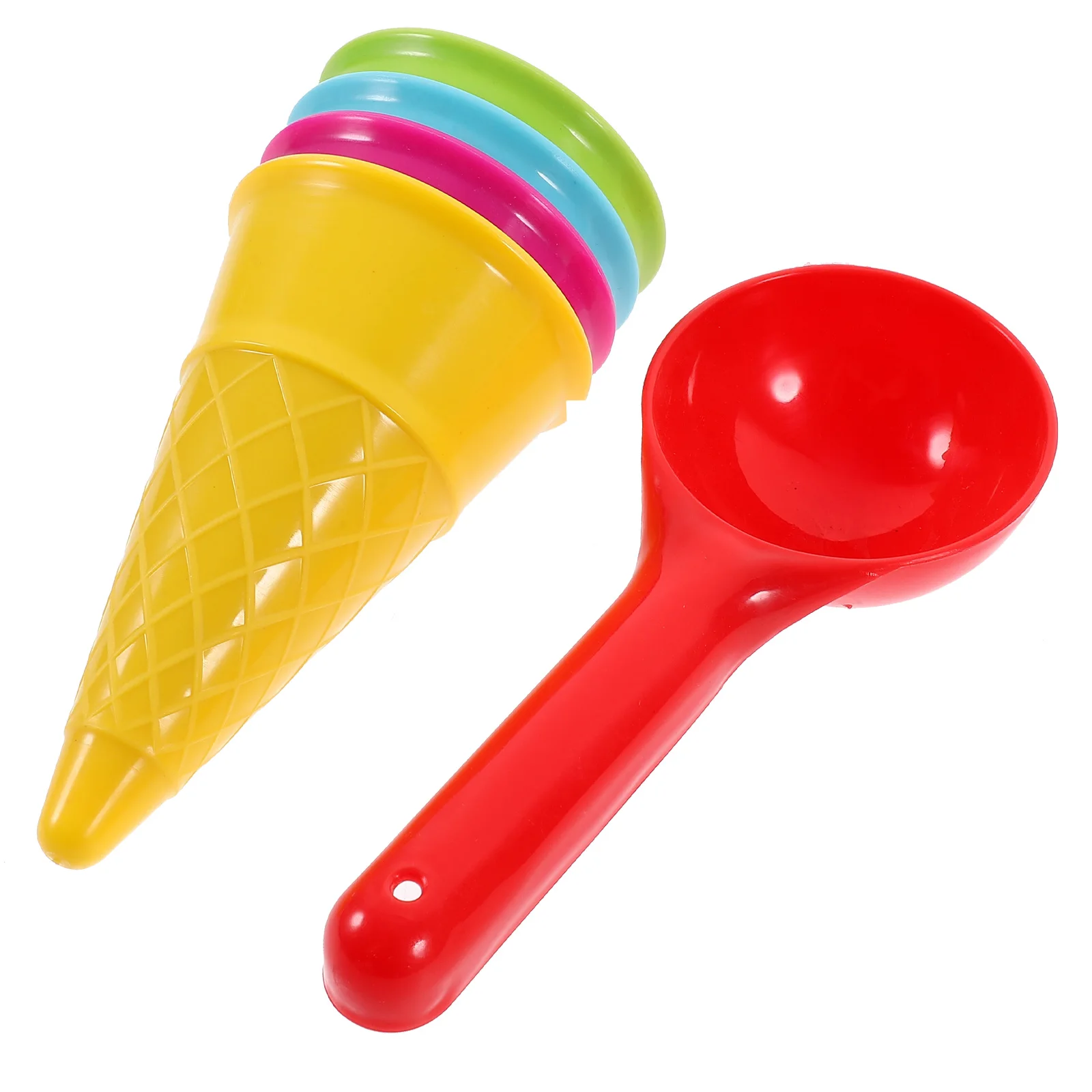 1 Set Ice Cream Cone Scoop Sets Children\'s Education Circular Mould Beach Ice Cream Cones And Play Game Gift