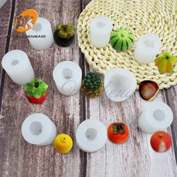 3D Mini Fruit Strawberry/Lemon/Mango Design Silicone Mold DIY Thai Luchu Fondant Chocolate Mould Cake Decorating Tools Bakeware