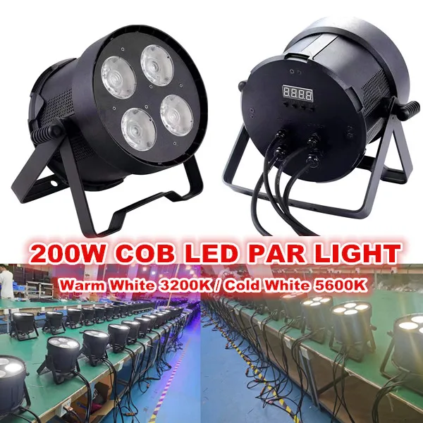 

200W cob dmx warm white 4 led par can lights dmx wash stage lighting TV Studio disco dj equipment lights club item