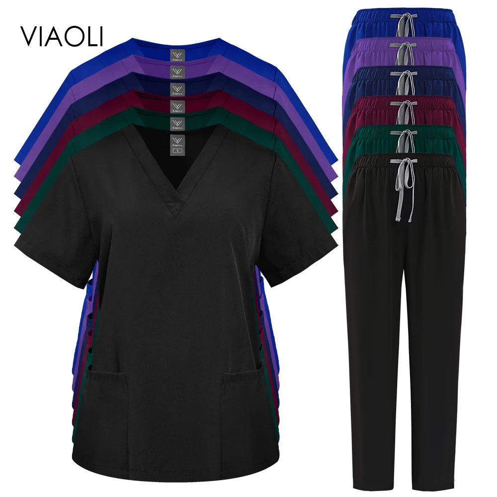 Anti-Falten-atmungsaktive klinische Arbeitskleidung, Krankenhaus-Bekleidungsuniformen, leicht zu waschendes medizinisches chirurgisches Set, Krankenhauskleidung für Frauen und Männer