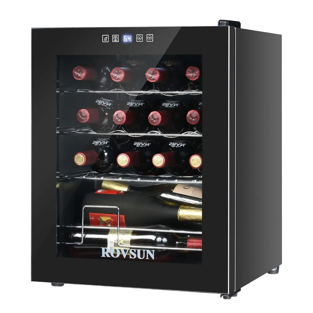 

16 Bottle Wine Cooler Refrigerator, Compressor Fridge Chiller With Digital Temperature Display, Freestanding Single, Customized