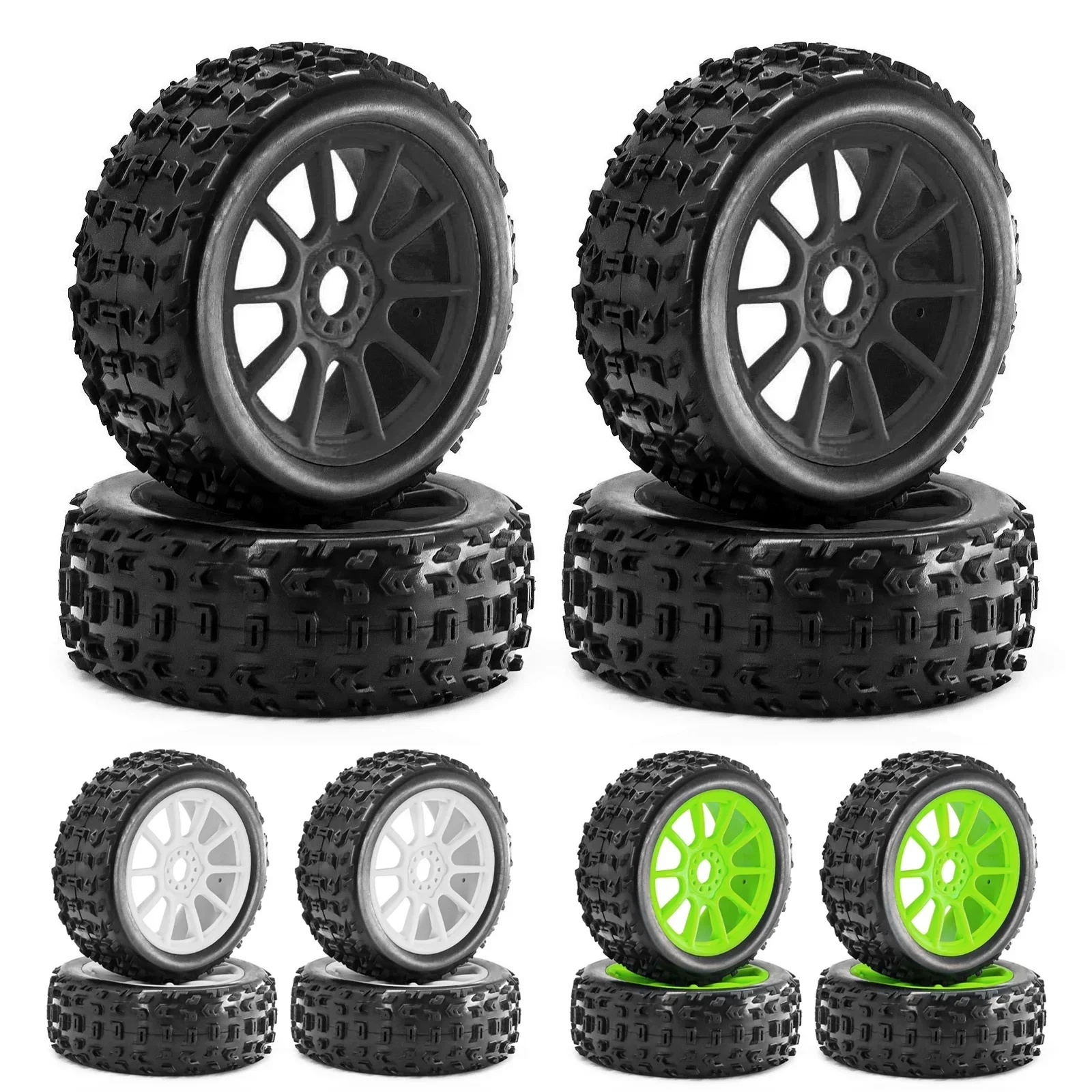 4pcs 118mm 1/8 RC Off-Road Buggy Tires Wheel 17mm Hex for ARRMA Typhon Talion Traxxas Redcat Team Losi Kyosho HPI WR8 HSP RC Car