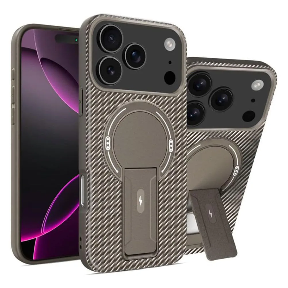 

Magnetic Case for iPhone 17 Pro Max/17 Pro/Air/17 - Carbon-Fiber Texture, Hidden Mounting Bracket, Shock-Resistant Protective Co