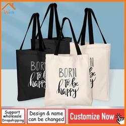 Customized Bridesmaid Tote Bags Wedding Party Supplies Custom Print Name Picture Bachelor Party Canvas Shoulder Grocery Bags