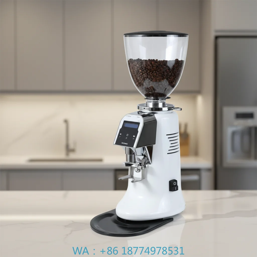 1. 17‑20kg/hour Grinding Capacity Commercial Digital Display Coffee Grinder 75mm Flat Burr 1400rpm For Cafe Espresso Preparation