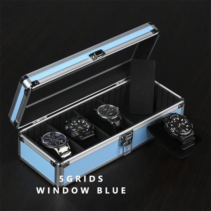 1/3/5 Slots Aluminum Suitcase Case Display Storage Box Watch Storage Box Case Watch Bracket Clock Watch Clock Box Tool Box