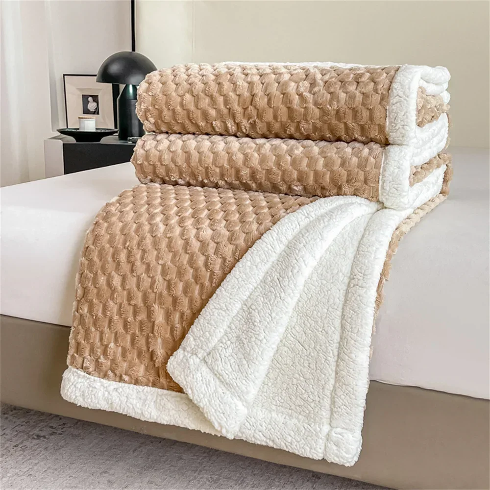 Svetanya Thick Blankets Throws Sherpa Fleece Plush Bedsheet Solid Color