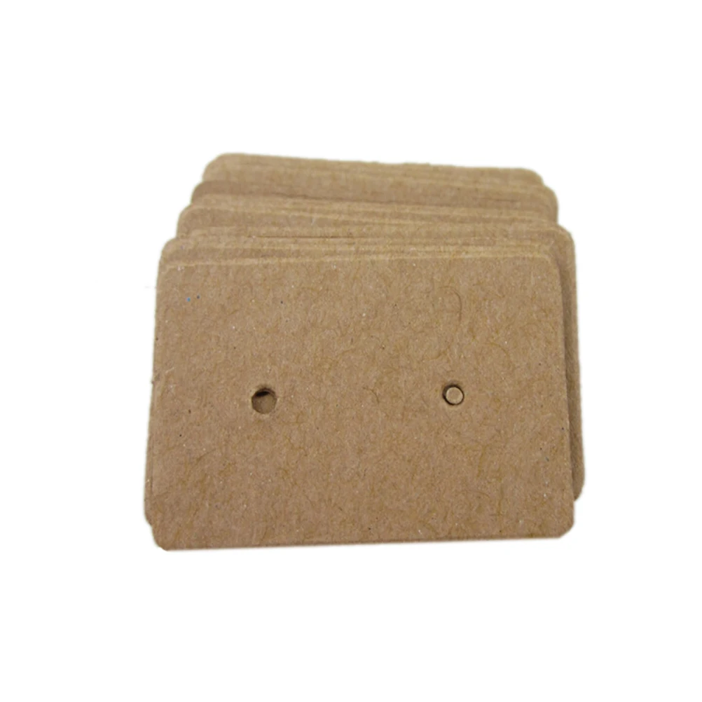 100pcs Professional Type Earring Ear Studs Holder Display Hang Kraft Cards Paper
