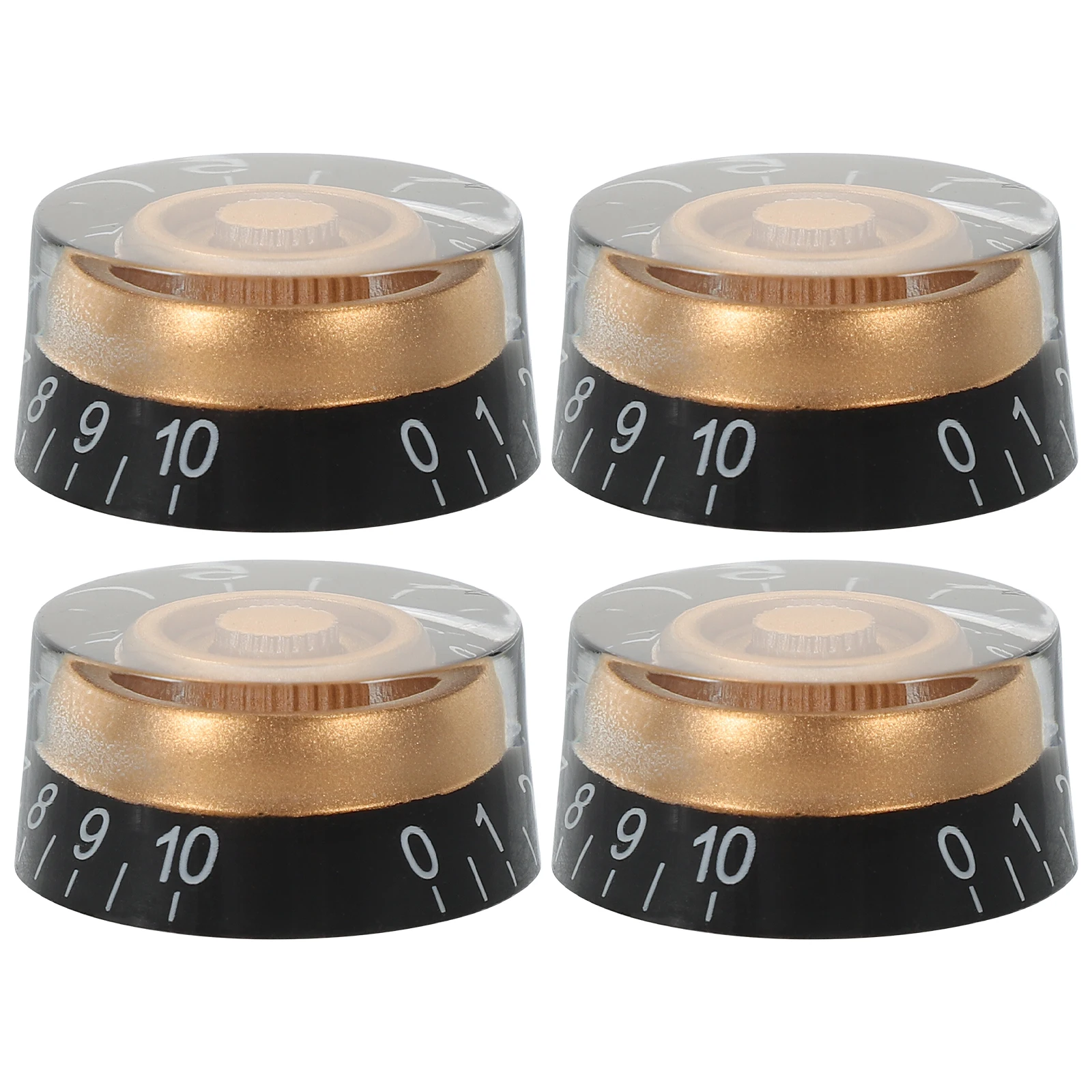 

4 Pcs Electric Guitar 4-piece Set Exquisite Knobs Black Gold Tool Portable Pointer White Reflector Volume