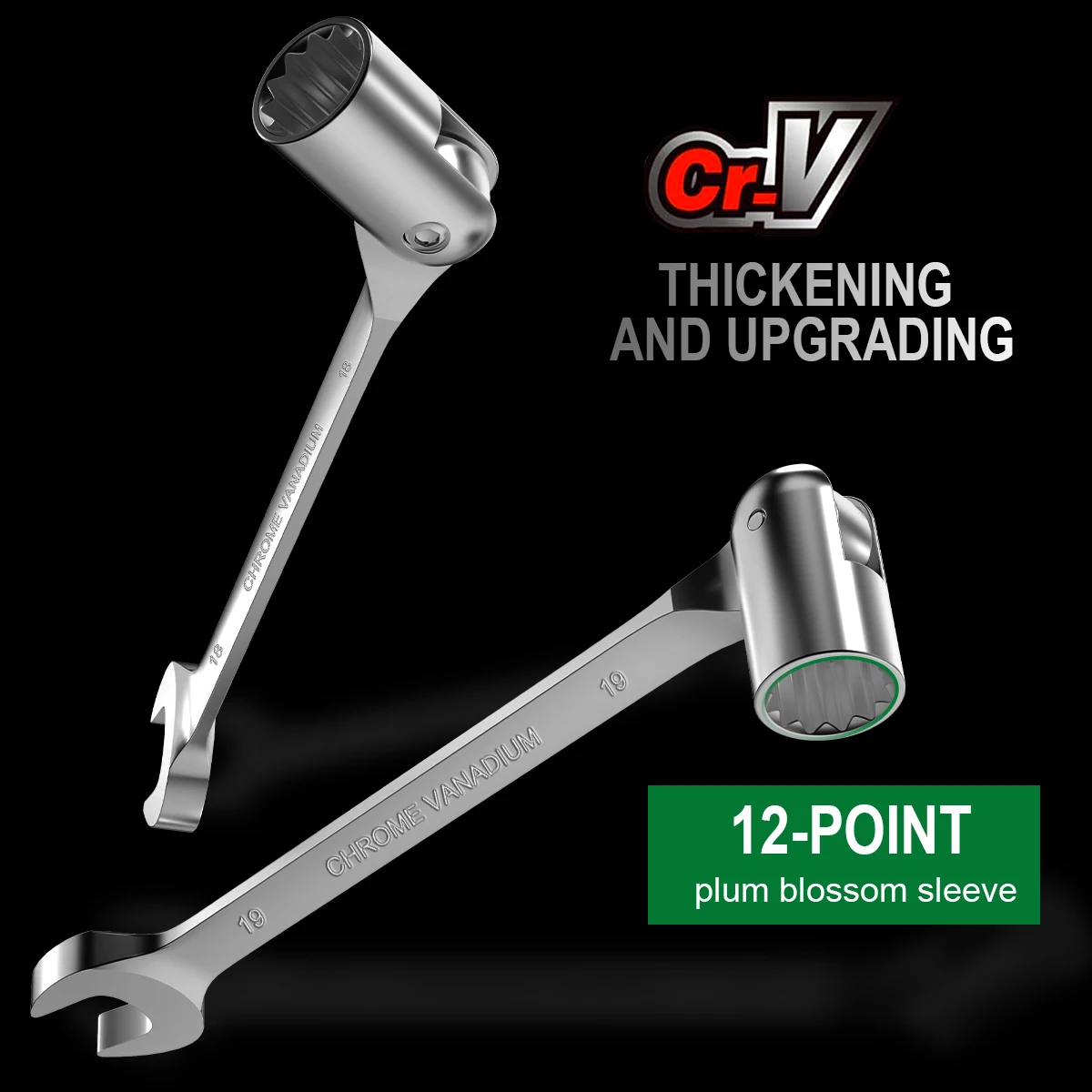 WOZOBUY 8mm-19mm Schwenkkopf Steckschlüssel Offenes Ende Kombinationsschlüssel Auto Auto Reparatur Werkzeug – Detail 2