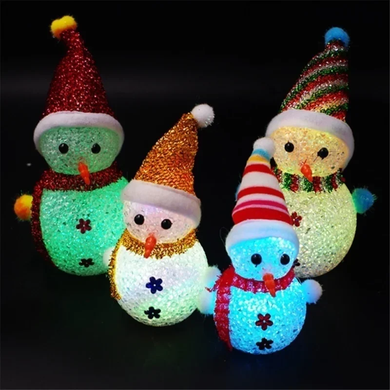 Xmas Gift LED Snowman Santa Claus Ornament Christmas Tree Light Hanging Home Decor