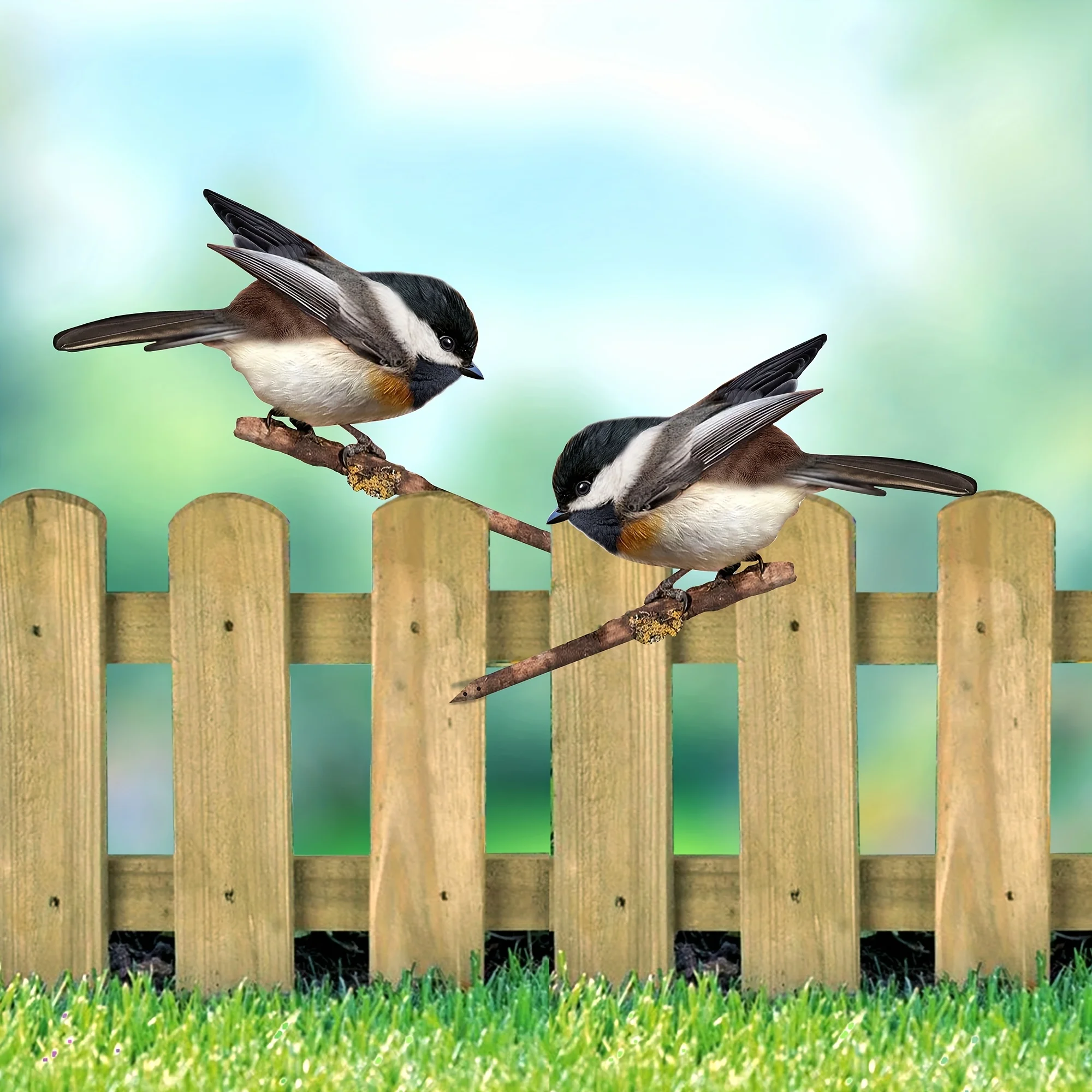 1pc Metal Garden Tree Decoration Bird, Double-sided Colorful Metal Bird, Outdoor Wall Decoration, House Decoration