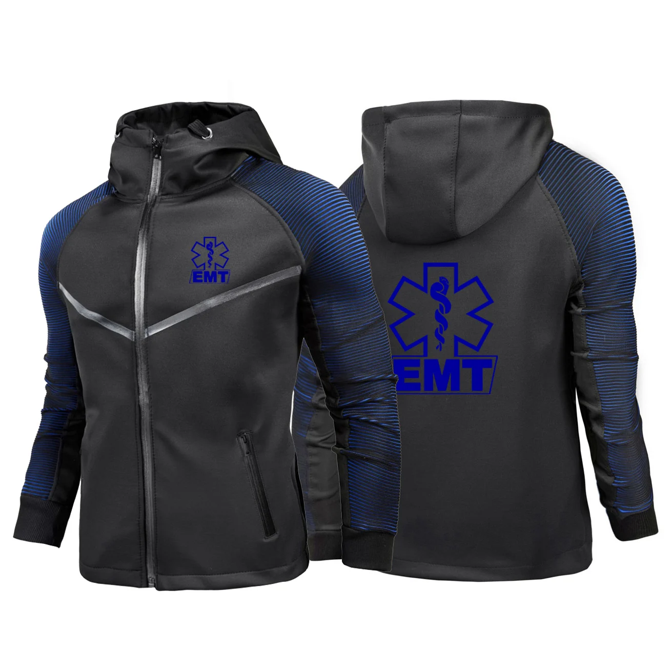 EMT Emergency Ambulance 2024 New Spring And Autumn Men's Printing Zipper Jacket Casual High Quality Hooded Racing Suit Tops