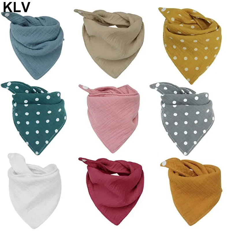 Baby Infant Cotton Bib Newborn Solid Color Scarf Feeding Saliva Towel Bandana Burp Cloth Boy Girl Shower Gifts