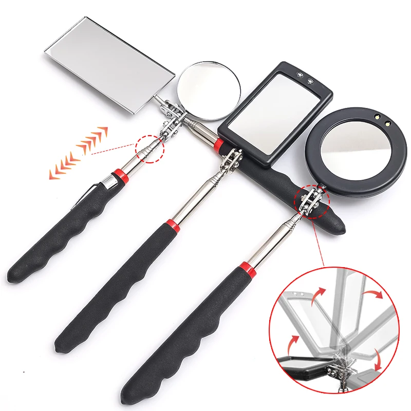 

Car Chassis Borescope 360°Rotating Telescopic Handle Reflector Portable LED Light Inspection Mirror Auto Repair Inspection Tools