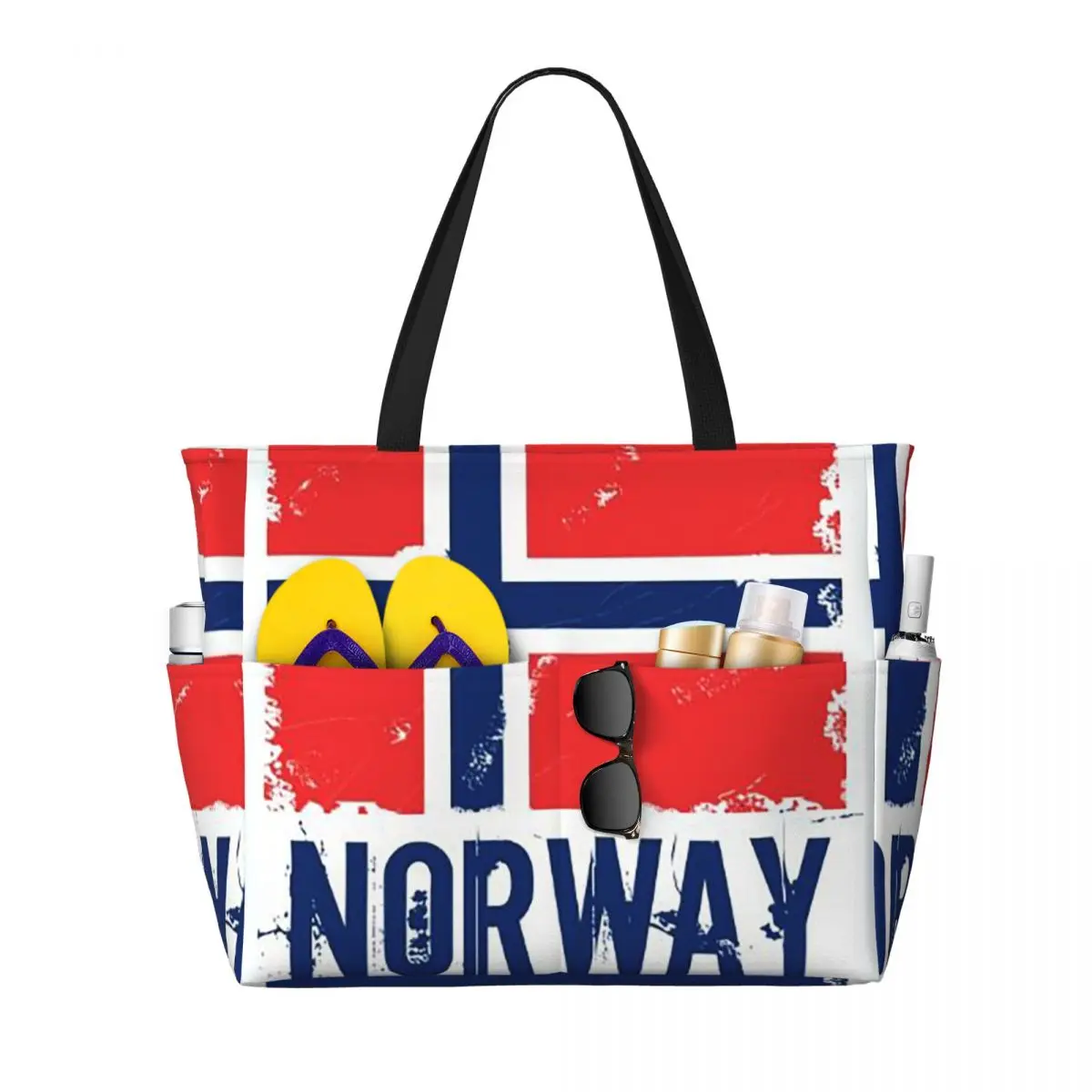 

Пляжная большая сумка с флагом Норвегии, спортивная спортивная сумка для занятий йогой, большая большая сумка, женская дорожная сумка, сумка для фитнеса
