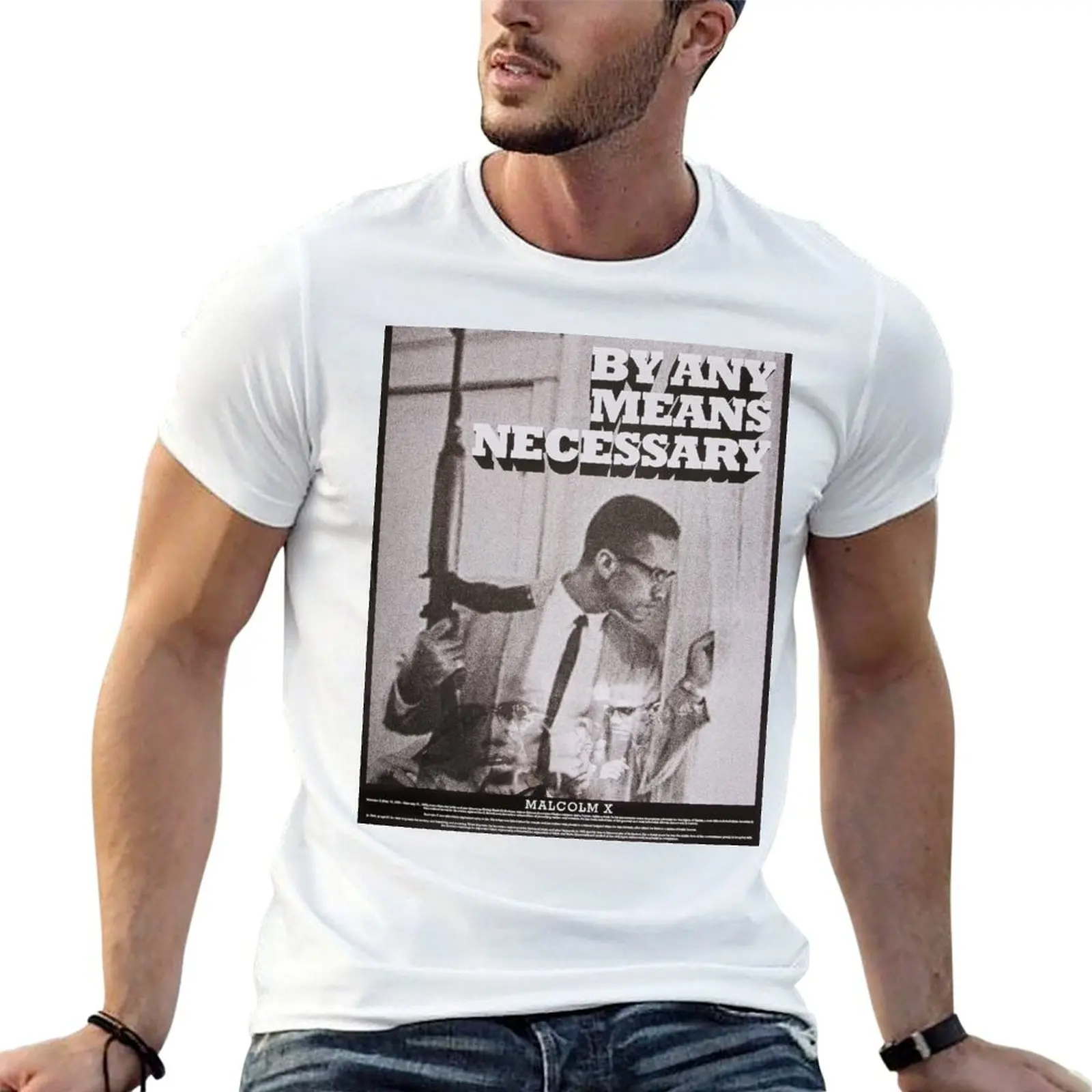 Means Malcolm In Window Poster T-Shirt oversized graphic tee plus size clothes mens t shirt