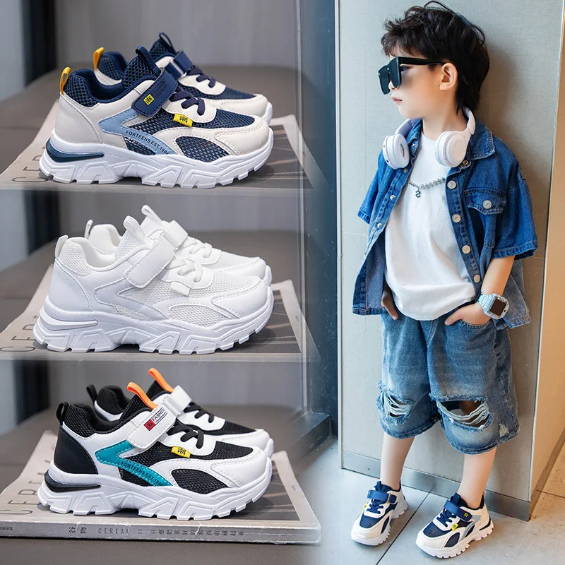

Boys Summer Mesh Shoes Big Kids Breathable Hollow Athletic Sneakers Casual Children Lightweight Non Slip Shoes Summe Breathable