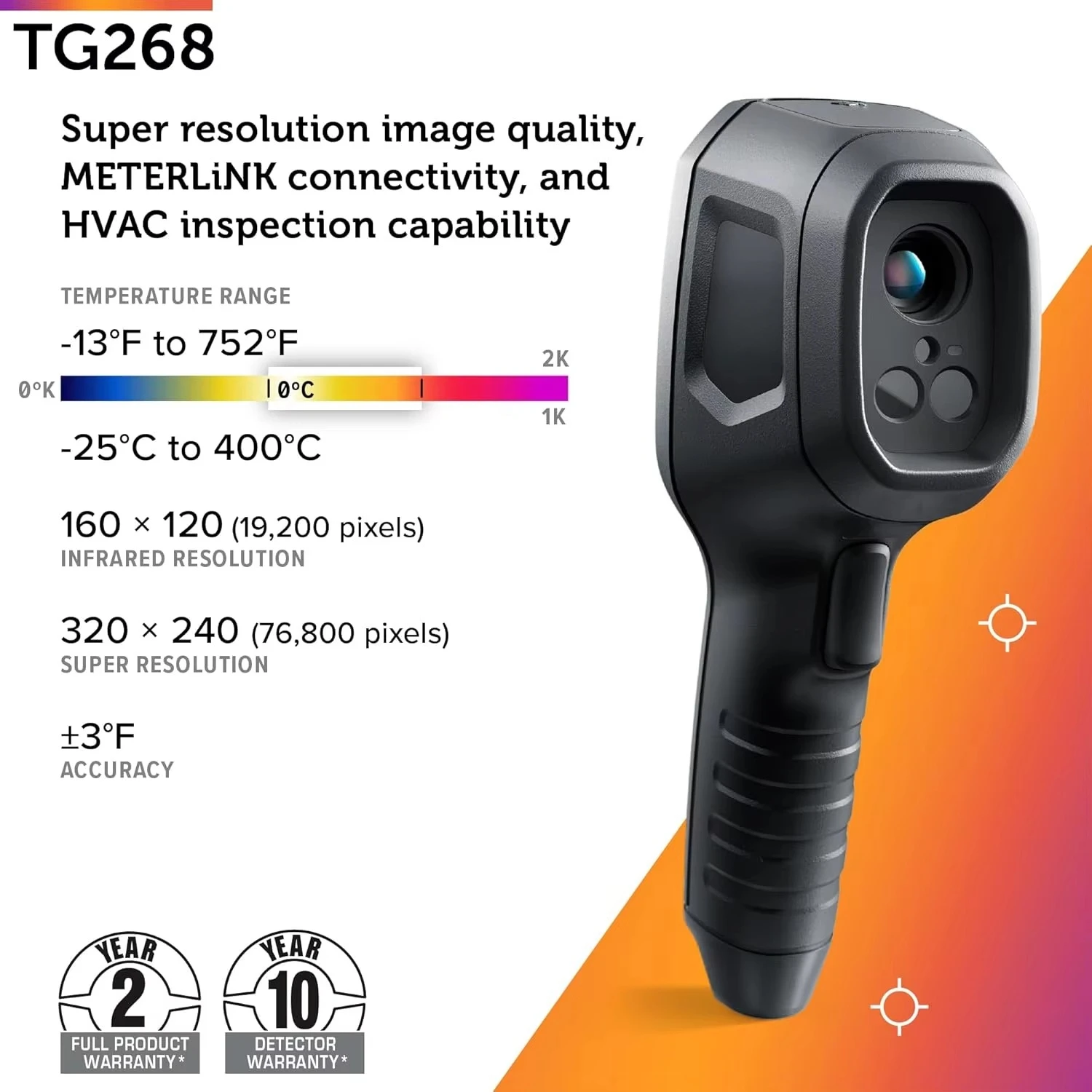 TG268 Digital Thermal Imaging  Plastic HVAC Temperature Instrument Built-in Frequency for Electrical ODM Battery