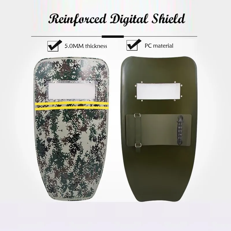 

PC Enhanced Shield Digital Camouflage Riot Security Anti-Slip Handle Security Police Swat Self Defence Tool Supplies