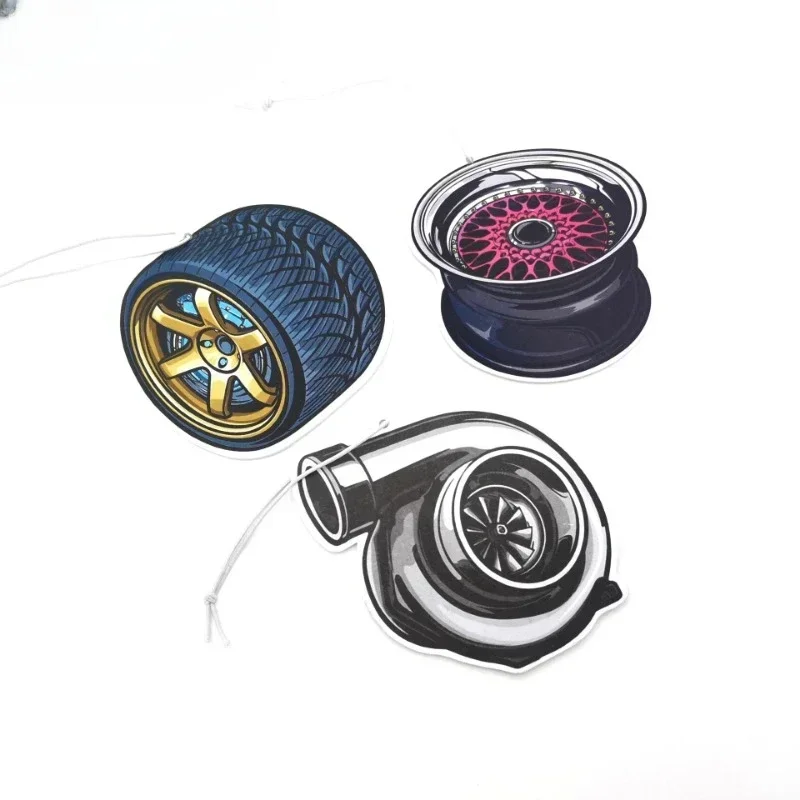 

New Car Air Freshener Hanging Car Rear View Solid Paper Turbo Brake Disc Wheel Sexy Girl Car Diffuser Interior Accessorie