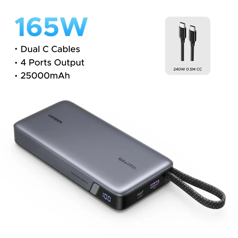 CCC UGREEN Nexode 165W Power Bank 25000mAh PD3.1 140W Max Portable