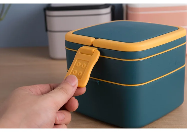 

Двухслойный ланч-бокс A-Z Student для офиса и школы, контейнер для еды, пригодный для микроволновки