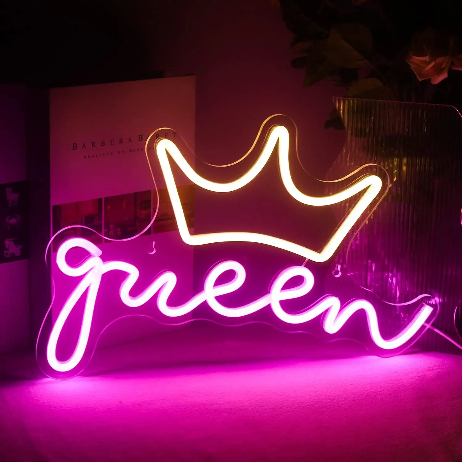 Oh Baby LED Neon Sign Lights Good Vibes On/Off Switch Gaming Large Neon Signs Wall Art Decor Neon Lamp Queen Party Night Lights