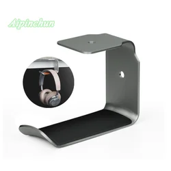 Aipinchun Universal Headphone Holder Headset Hanger Metal Aluminum Alloy Wall Hook Earphone Stand Rack With Adhesive Sticker