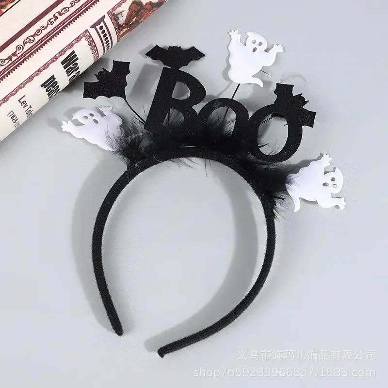 Halloween Bat Headband Ghost Witch Castle Head Band Boo Pumpkin Party Happy 2024 Halloween Party Supplies Kids Favor