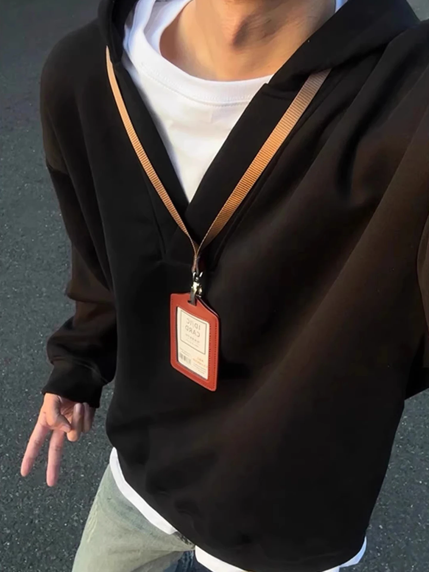 

Bla Cleanfit V-Ne Sweatirt Men's Heavyweight Hardwearing Hoodie ort Sle Outerwear Autumn Season Faionable Jaet