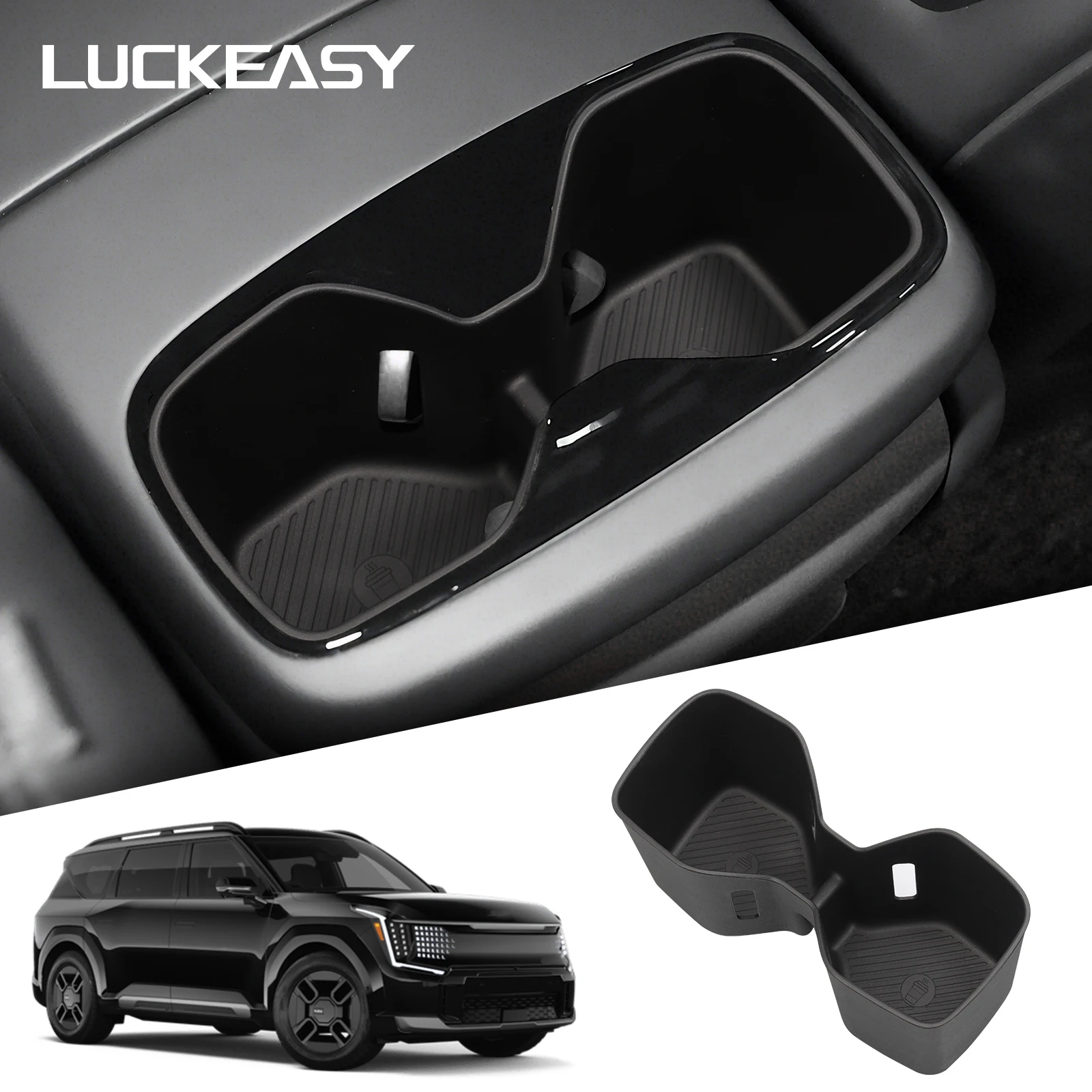 Für Kia EV9 2024-2025 Auto Wasser Tasse Halter Zubehör Center Konsole Armlehne Box Hinten Tasse Halter Getränke Halter lagerung Fall