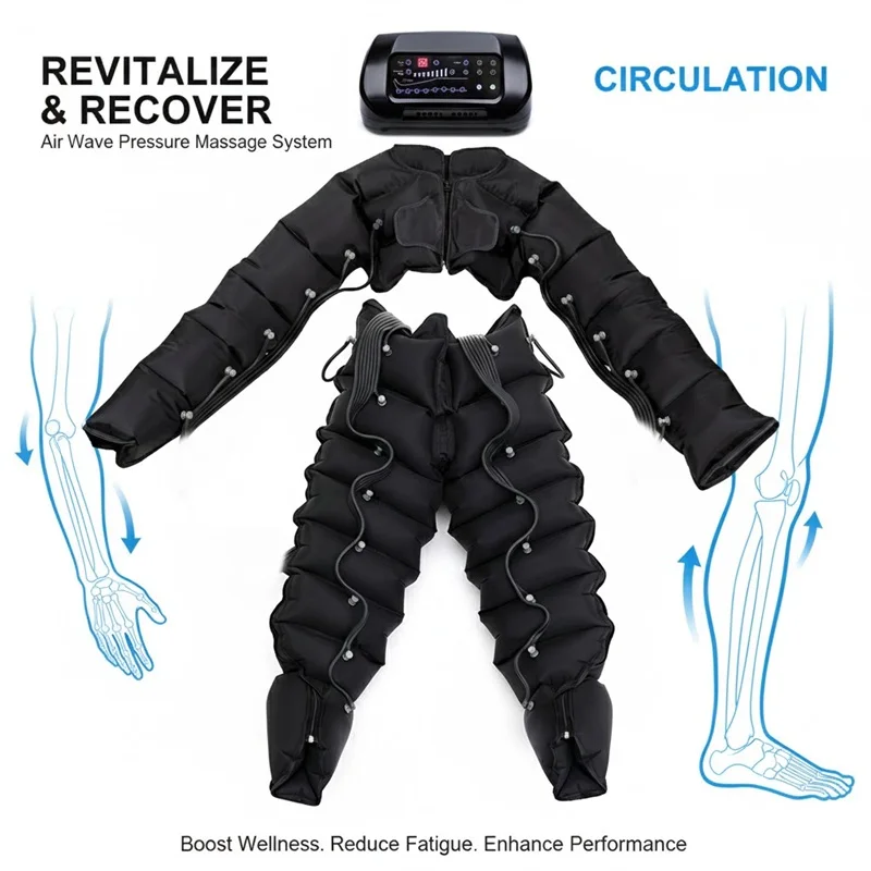 Lymphatic Drainage Full Body Air Compression 8 Chamber Pressotherapy Compression Massager CE ODM/OEM