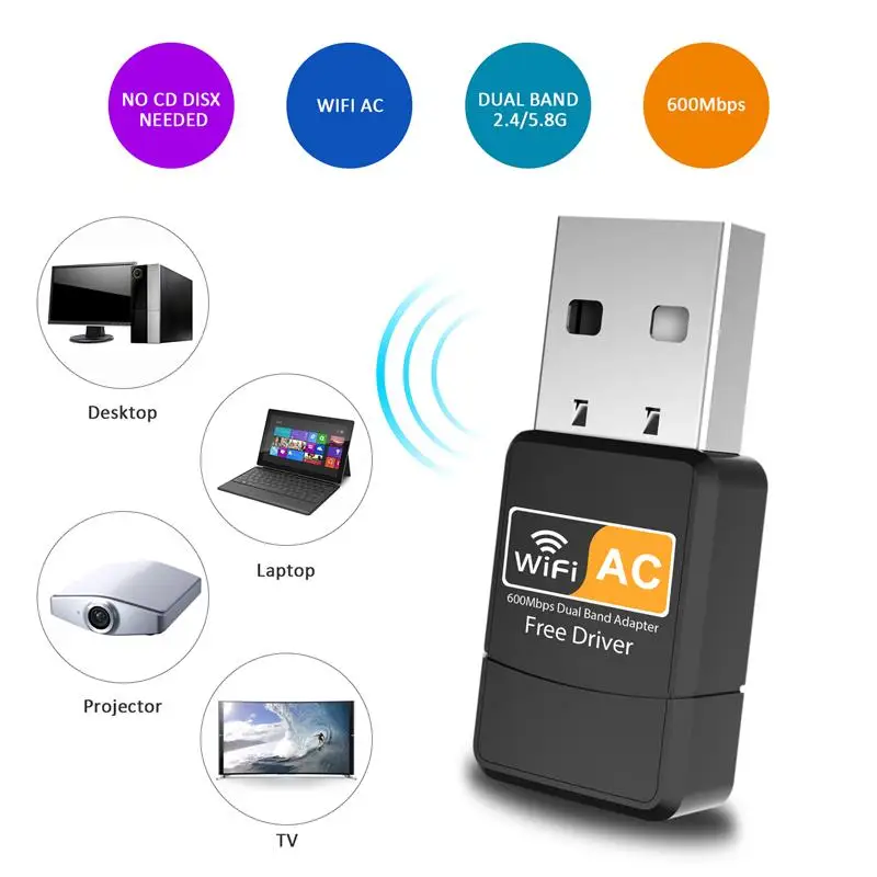 

Wi-Fi Adapter 600M Free Driver USB2.0 Wifi Adapter Ethernet Adaptor For Windows Mac Network Card Wifi Dongle Receiver