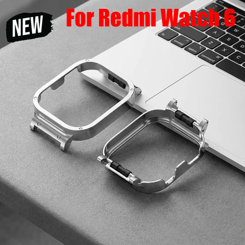 Metal frame ear protection shell For Redmi Watch 6 strap bracelets replaceable bumper For Redmi Watch 6 case cover accessories