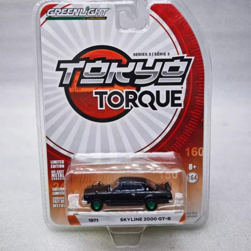 

Greenlight 1:64 Scale 1971 Skyline 2000 GT R Black Green Machine Alloy Simulation Metal Car Model Decorated Holiday Gifts Toys
