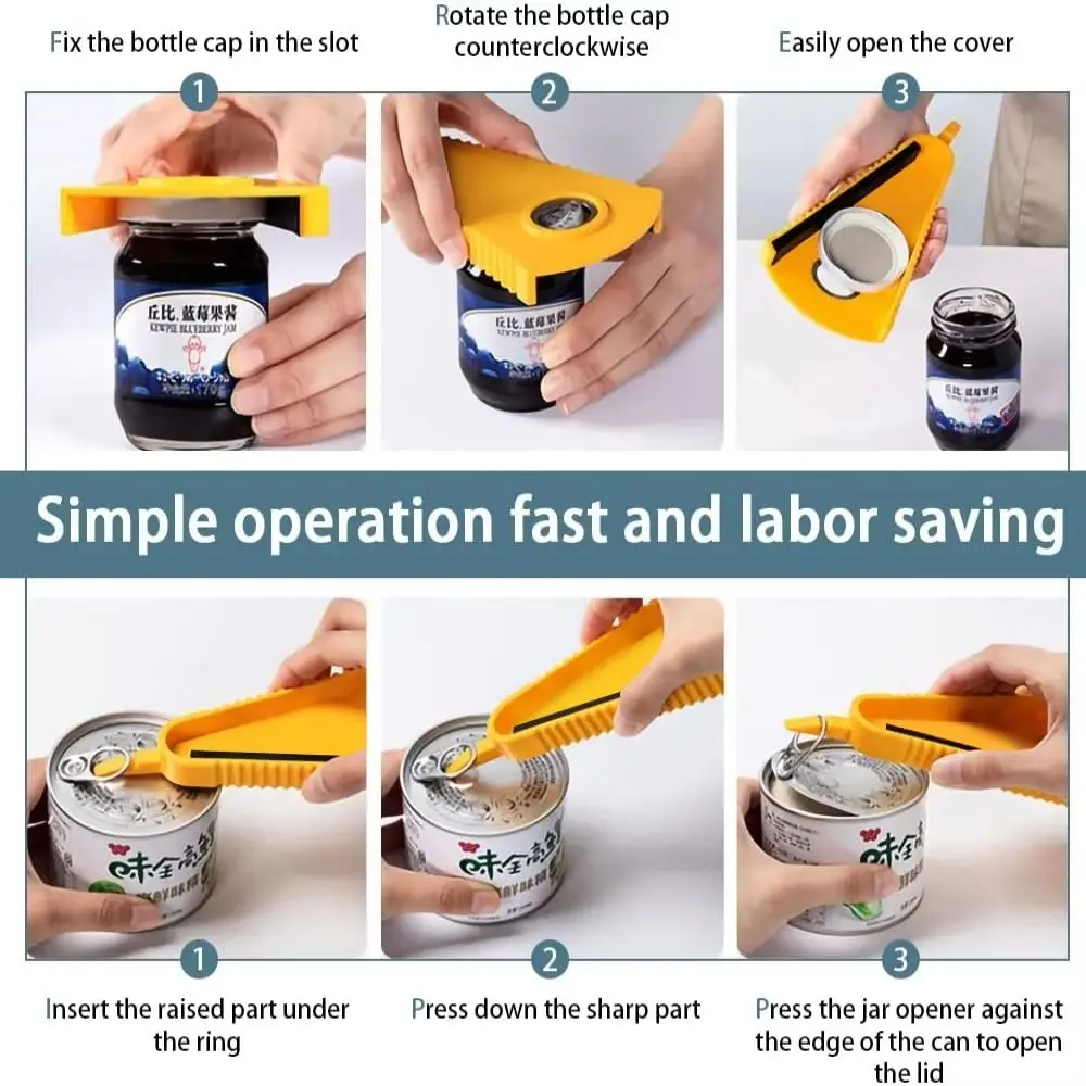 

High Quality Multi-functional Can Opener 4 in 1 Labor-saving Lid Remover Anti Slip Beverage Bottle Opener Bar